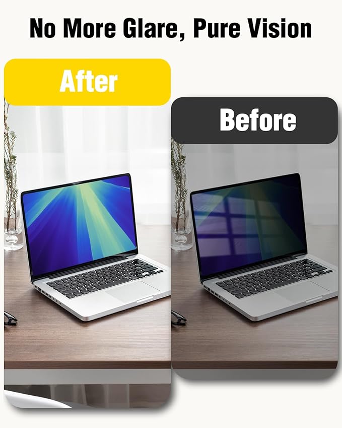F FORITO Magnetic Privacy Screen Protector Compatible with MacBook Air 13.6 inch (2022-2025, M2, M3, M4), 360° Anti Peeping Removable Anti Blue Light Anti Glare Laptop Privacy Screen Shield
