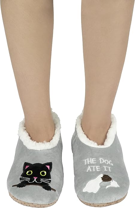 BenSorts Fuzzy Slipper Socks for Women Funny House Slippers with Grips