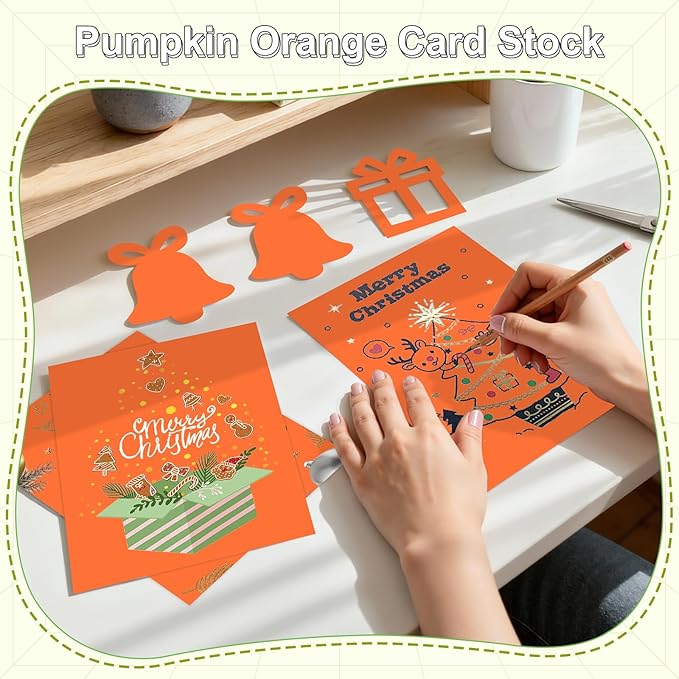 40 Sheets Cardstock 8.5x11, 65lb Orange Red Card Stock, Construction Paper, 180gsm Thick Printer Paper for Printing, Painting, Card Making, Kids School Supplies,Party Decorations