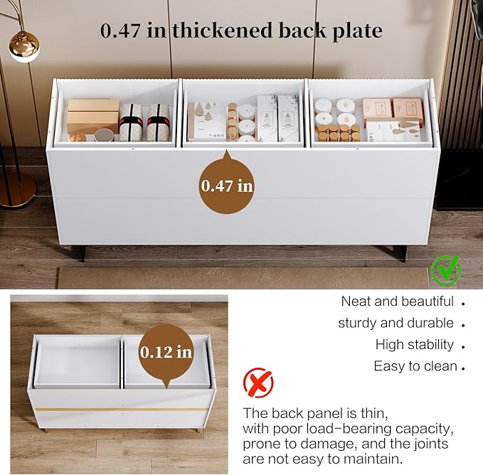 Chrangmay Modern Chest of Drawers with 9 Drawers,Deep Drawers,Clothes Organizer,Large Storage Cabinet for Living Room, Bedroom,Hallway,with Anti-Tipping Device, White