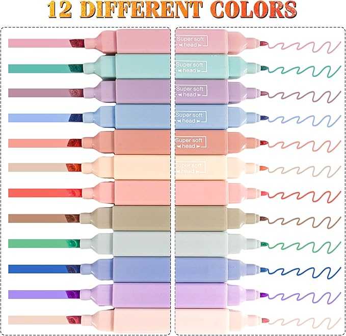 Lestp 22 Pcs Bible Study Supplies Bible Highlighters No Bleed Assorted Colors Pens 1000 Sheets Transparent Sticky Notes with 2 Black Pens Pastal Highlighters Dual Tips Morandi Book Tabs Sticky Index