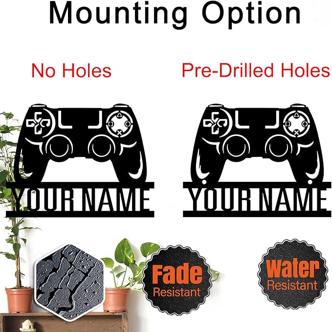 Personalized Gifts for Couples Custom Metal Signs Gaming Metal Sign,Personalized Gaming Decor Wall Decorations for Living Room,Boys Game Room Decor,Gamer Presents