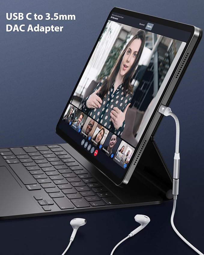 Stouchi USB C to 3.5mm Dongle Adapter, Type C Headphone Audio Jack Cable Cord Hi-Fi DAC Chip for iPhone 17/16 /15, Pixel 9/8 /7/6, iPad, Samsung Galaxy S25 S24 S23 Ultra (1, Silver, 0.38ft*1)