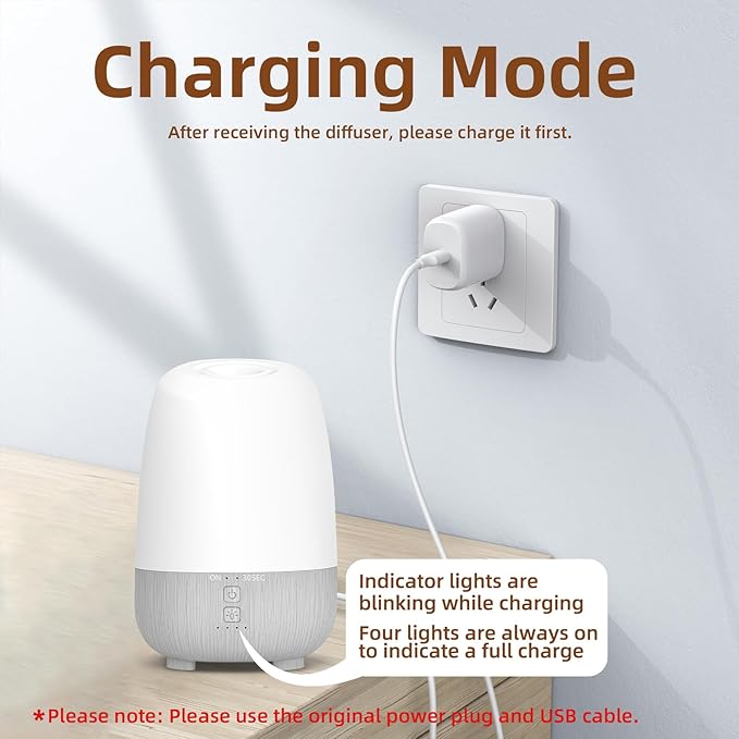 SEEDSEEL 150ML Rechargeable Battery Operated Essential Oil Diffuser, Portable Cordless Aromatherapy Diffuser,7-Hour Runtime with 7 LED Color Changing Lights for Home, Office, Bathroom, Travel