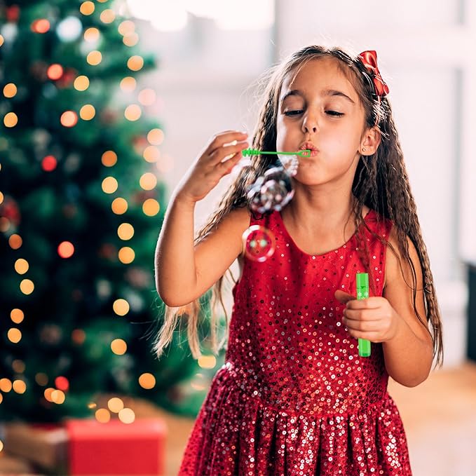 Bulk Christmas Party Favors Prizes for Kids 100 Pack, Christmas Mini Bubbles Goodie Treat Bag Stocking Stuffers for Toddlers, Xmas Holiday Toys Gifts Classroom Supplies Games Giveaways for Boys Girls