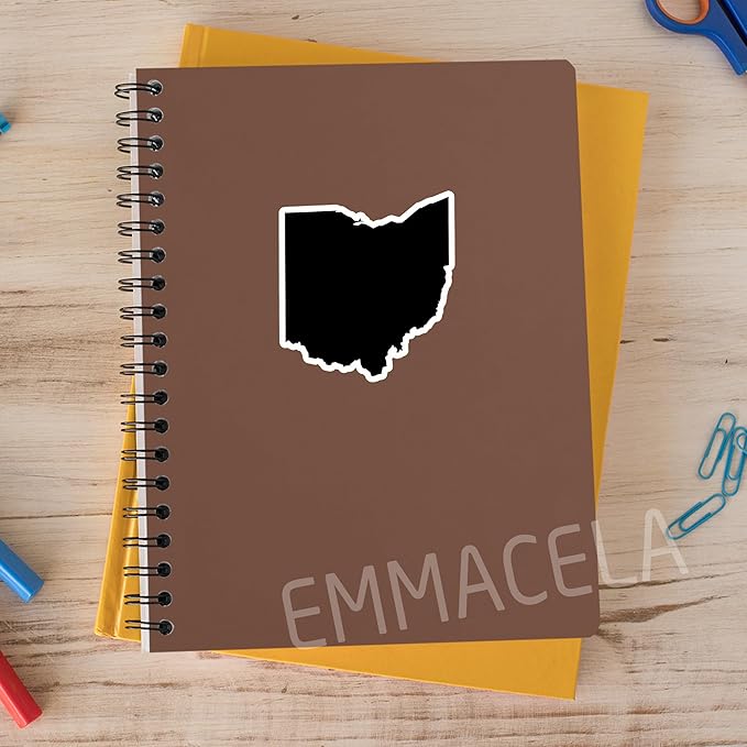 (3PCS) Ohio State Map Stickers, US State Stickers - Waterproof Vinyl Decals for Tumblers, Water Bottles, Laptops, Books, Scrapbooks, Great for North Dakota Lovers 3 x 2.7 Inch