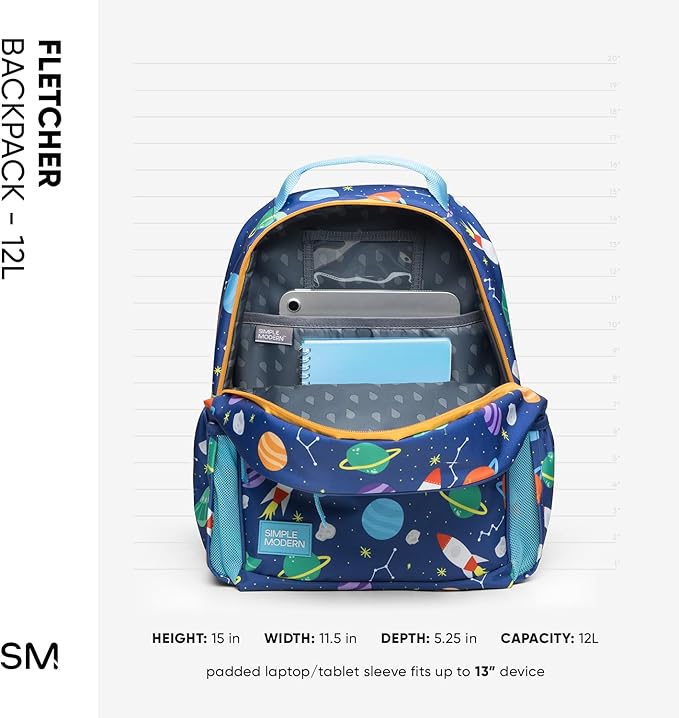 Simple Modern Medium Toddler Backpack for School Girls and Boys | Kindergarten Elementary Kids Backpack | Fletcher Collection | Kids - 15" tall | Confetti