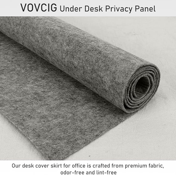 VOVCIG Under Desk Privacy Panel,59 x 19.7 inch Felt Board Modesty Panel is Suitable for Office Desk Cover Skirts, Opaque and Easy to Install
