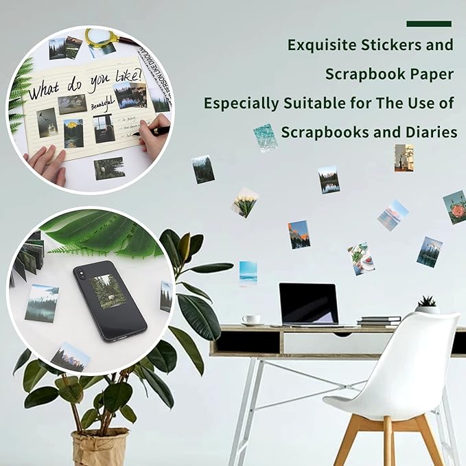 Daoeny Elegant Style 450 Pieces Washi Sticker Set, 9 Theme Scrapbooking Decals for DIY Arts and Crafts, Wall Decoration