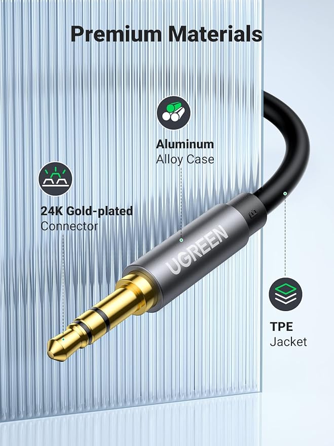 UGREEN Headphone Extension Cable 3.5mm Extension Gold Plated Aux Cable Audio Stereo Jack Male to Female TRS Cord Extender Compatible with iPhone iPad Phones Tablets Media Players, 3.3FT