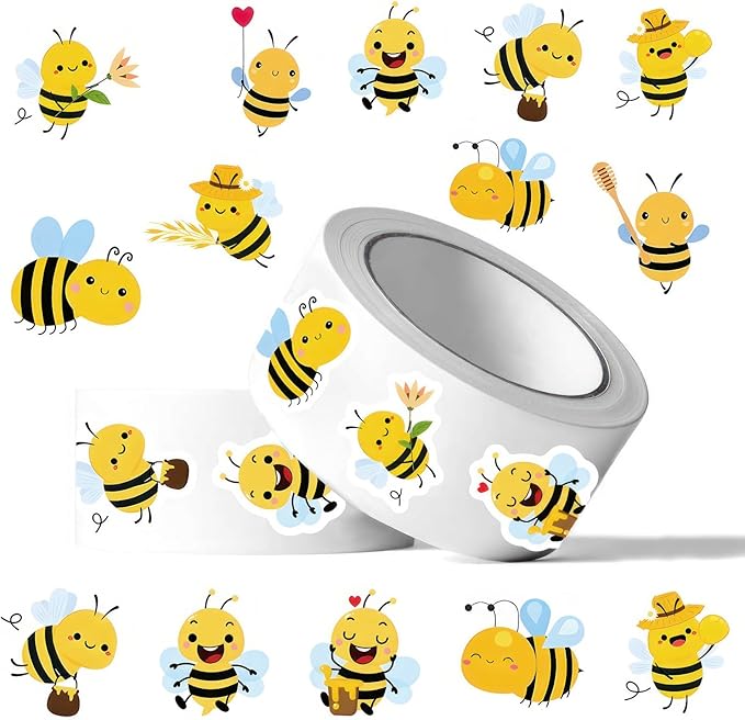 500 Pcs Cute Bee Sticker for Teen - Sticker Graphic - Cartoon Stickers for Water Bottles Laptop Bumblebee Stickers Waterproof Aesthetic Vinyl Decals Stickers for Adults Teens