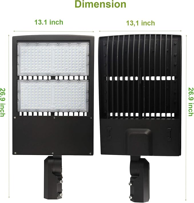 200W LED Parking Lot Pole Lights, Dimmable LED Shoebox Lights, 20KV Surge Protector Built-in 27000LM 600W Equiv. Outdoor Commercial Area Road Lamps, DLC UL Approved 5000K Daylight 100-277VAC