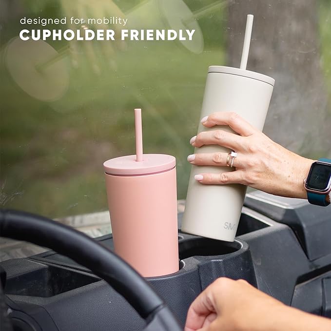 Simple Modern Insulated Tumbler with Lid and Straw | Iced Coffee Cup Reusable Stainless Steel Water Bottle Travel Mug | Gifts for Women Men Her Him | Classic Collection | 24oz | Lavender Mist