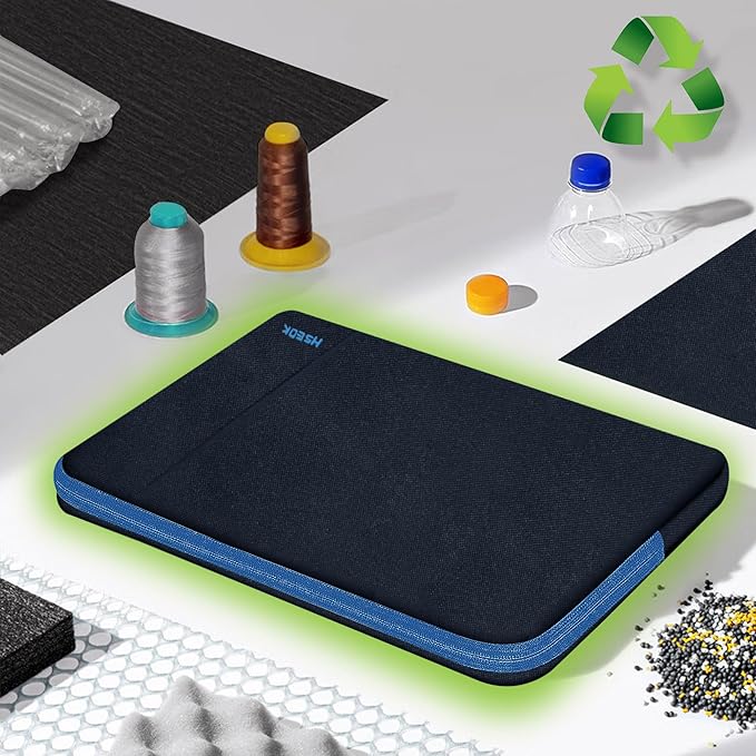 Hseok Laptop Case 15.6 Inch Sleeve, Shockproof Protective Water Repellent with Accessory Pocket,Compatible with Mac Pro 16 inch 2025-2019, Sleeve Bag for Most 15 15.6 16 Notebooks,Black&Blue