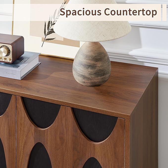 Bifins Sideboard Buffet Cabinet with Storage, 31.5” Mid Century Modern Storage Cabinet with Adjustable Shelf and 2 Doors for Dining Room, Living Room,Entry