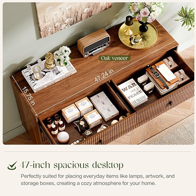Chrangmay Modern Chest of Drawers with 6 Drawers,Deep Drawers,Clothes Organizer,Large Storage Cabinet for Living Room, Bedroom,Hallway,with Anti-Tipping Device,Brown