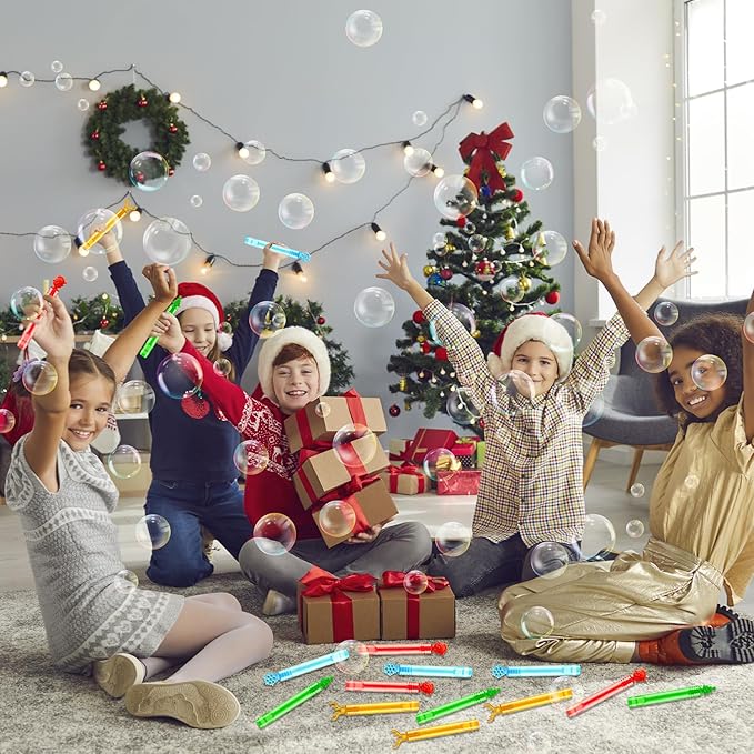 200 Pack Bulk Christmas Bubbles Party Favors Supplies,Mini Holiday Christmas Treats Bags Stocking Fillers Novelty Items Toys for Toddler Kids,X-mas Parade Giveaways Prizes Trinkets for Students