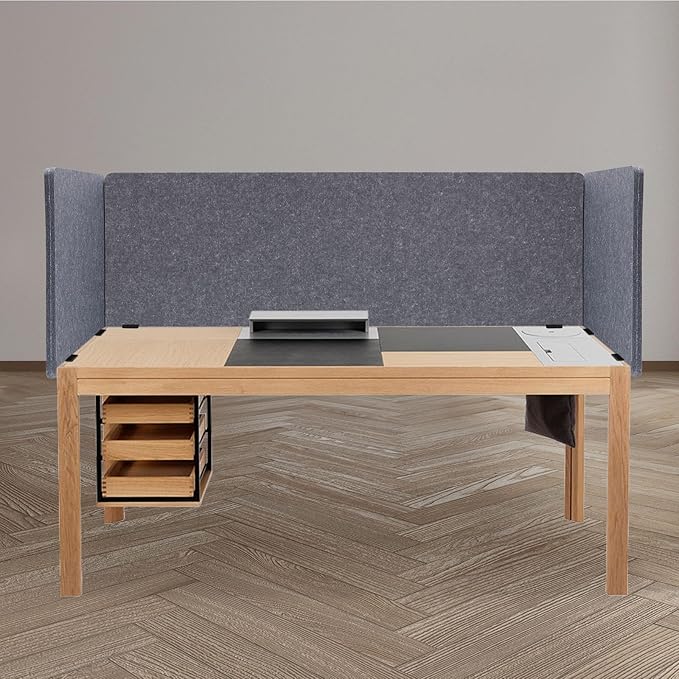 Acoustic Desk Divider, 1-59 x 23.8Inch + 2-23.8Inch x 23.8Inch Side Boards, Noise Reducing Desk Privacy Panel for Office Table Sound Proof Dividers Office Furniture Partitions