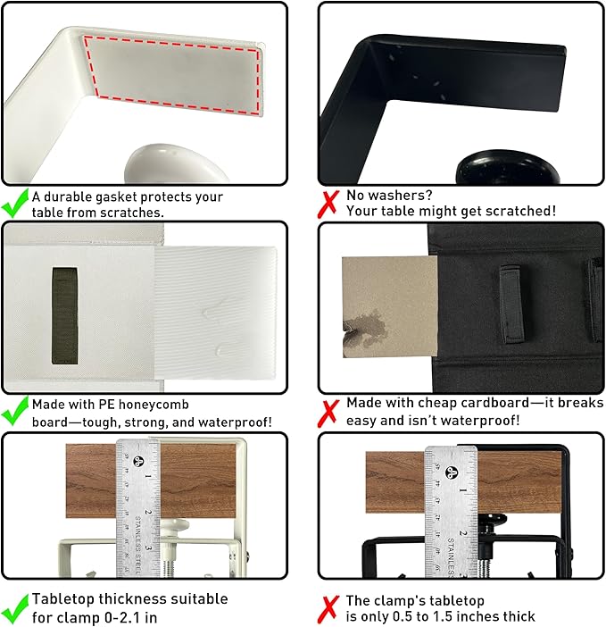 [Upgraded] Under Desk Cable Management, 48" Cord Organizer, with Silicone Pads (No Scratch!), 16 Cable Ties, Washable PE Honeycomb Base,Fits Any Desk 0-2.1", No Stinky Cardboard!Beige