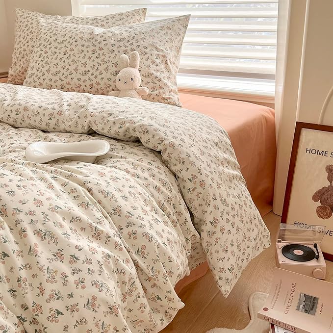 HighBuy Boho Floral Comforter Set King Bohemian Comfy Comforters for King Bed,Luxurious Soft Comforter with 2 Pillowcases,All Season,Skin Friendly Cooling Comforter for Women Girl