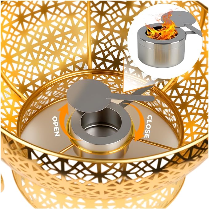 8QT Golden Chafing Dishes for Buffet, 6Pcs Round Stainless Steel Chafing Dish Set for Parties, Christmas Gatherings, Home, Catering Events Complete Buffet Warmer Colder Set (6)