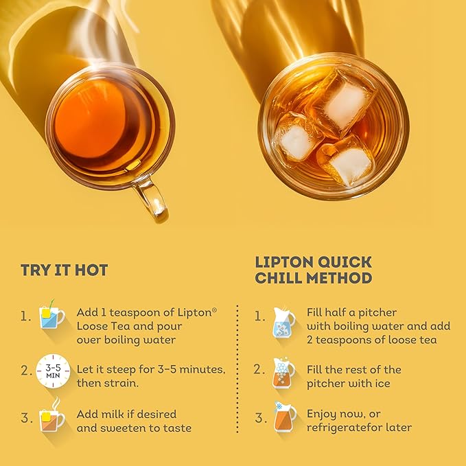 Lipton Yellow Label International Blend | Strong Black Tea | Danedar | Loose Tea with Bigger Granules | Bold & Rich Flavor For Tea Lovers | 475g