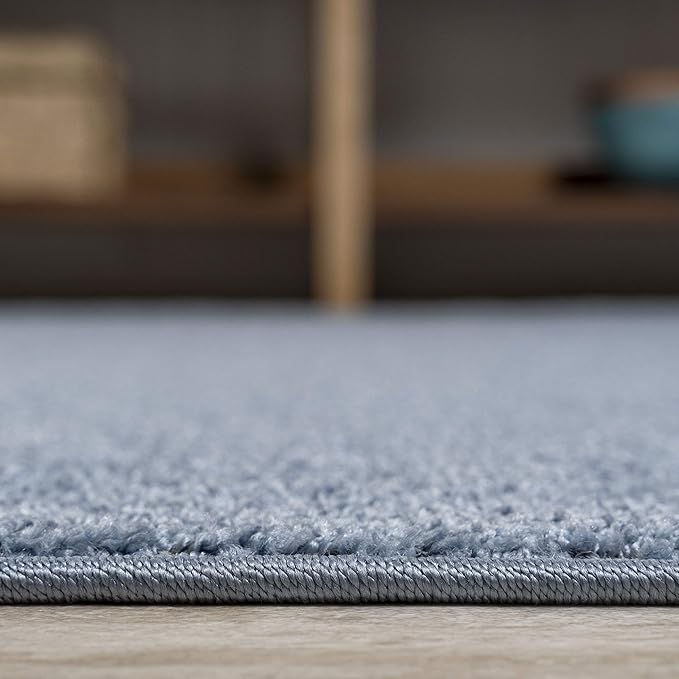 JONATHAN Y Haze Solid Low-Pile Classic Blue Runner Rug 2x8, Coastal,Bohemian,Minimalist,Classic, Easy-Cleaning for Living Room,Bedroom,Kitchen,Pet Friendly,Non-Shedding (SEU100F-28)