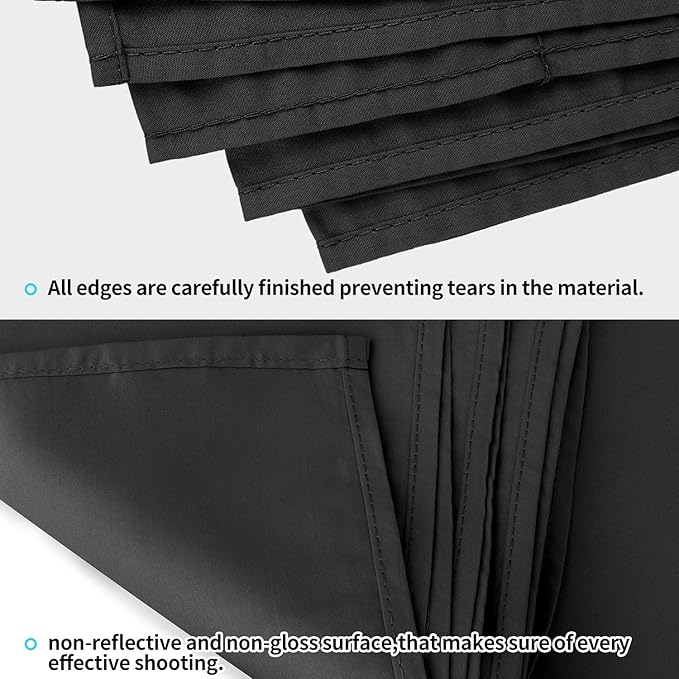 10 x 20 ft Backdrop Background Black Screen Black Backdrop for Photography Video Recording Picture Shooting high Density Polyester Fabric Pure Recording Parties Curtain