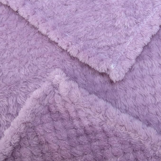 Fuzzy Throw Blanket, Plush Fleece Blankets for Adults, Toddler, Boys and Girls, Warm Soft Blankets and Throws for Bed, Couch, Sofa, Travel and Outdoor, Camping (Throw(50"x70"), L-Lavender)