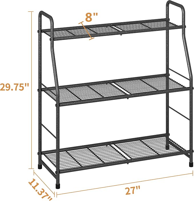 Simple Trending Plant Stand Outdoor Indoor 3 Tier Metal Waterproof Plant Shelf for Living Room Balcony Garden