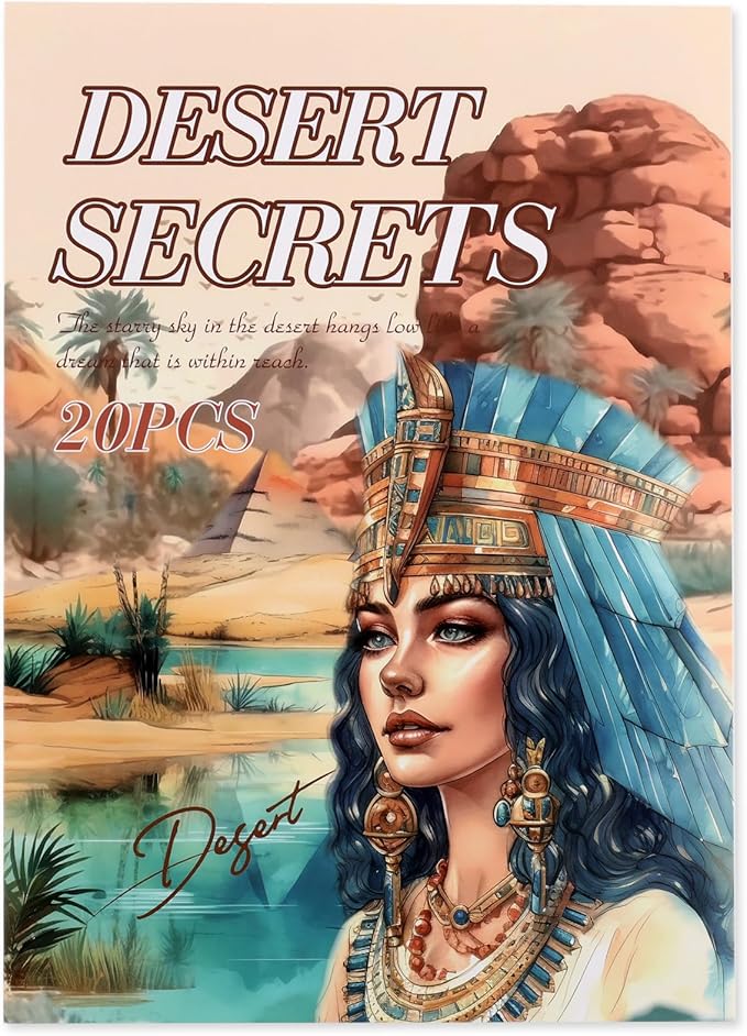 Auguro Egypt Travel Scrapbook Stickers 20 Sheets 240 Pre-Cut Washi Stickers PET Transparent Desert Book Sticker for journaling Decorative or DIY Paper Crafts Arts and Crafting Projects