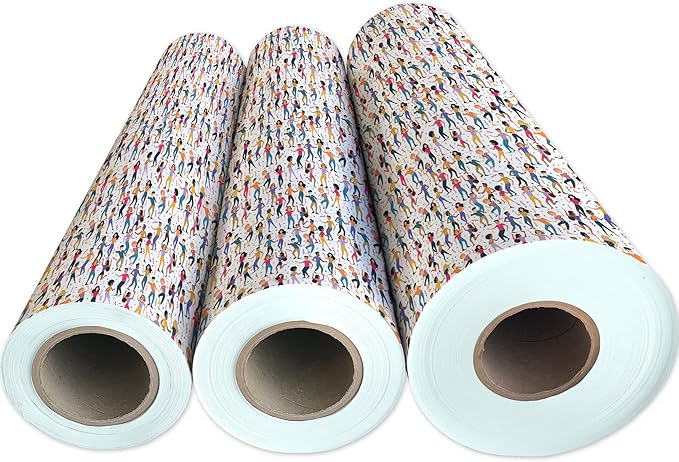 Jillson Roberts Bulk Gift Wrap, Everyday Gift Wrapping Supplies, Dance Party, 1/4 Ream 208 feet x 30 inches