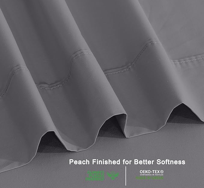 RUVANTI 100% Organic Cotton Sheets Full Size, Percale Weave, GOTS Certified, 4-Piece Set, Deep Pocket 15", Crisp & Breathable, Soft Durable Bedding, Sábanas Algodón Orgánico – Silver Filigree