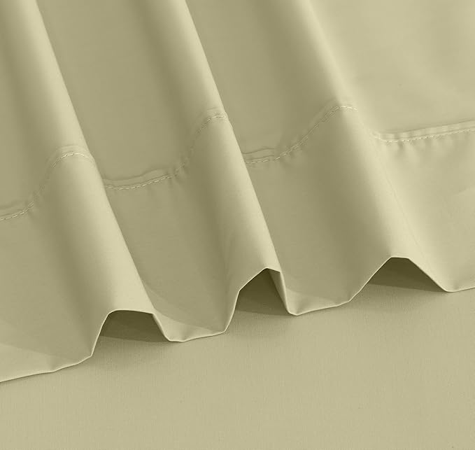 RUVANTI 100% Cotton Sheets Queen Size Set, 4 Pieces, Soft & Breathable Percale Weave Bedding, Deep Pocket 16", Hotel Standard, Crisp Cool Feeling, Durable, Perfect Dyed Bed Sheet, Sage Green