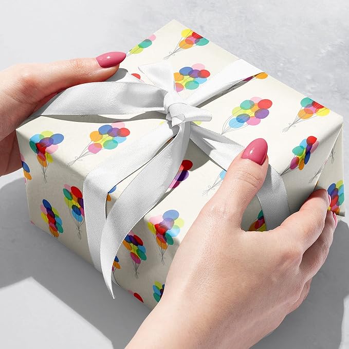 Jillson Roberts Bulk Gift Wrap, Everyday Gift Wrapping Supplies, Bunch of Balloons, Full Ream 833 feet x 30 inches