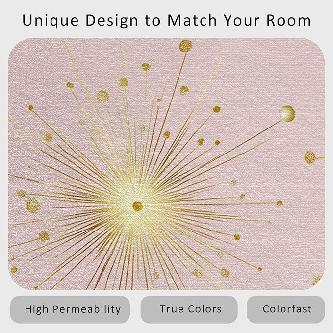 Starburst Rug 5x8 Mid Century Modern Retro Star Pattern Area Rugs for Living Room, Bedroom, Starburst Home Decor Accessories Indoor Carpet, Non Slip & Machine Washable