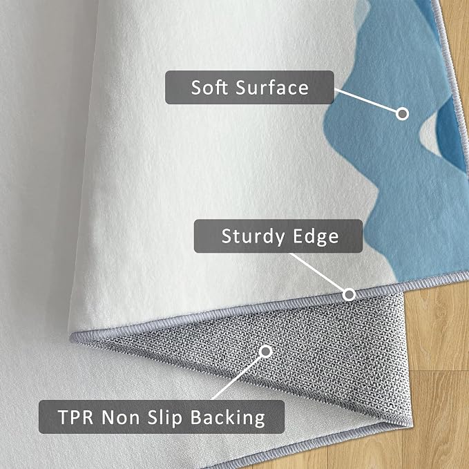 Boho Sunshine Runner Rug 3x11, Japanese Landscape Design, Modern Coastal Area Rug, Washable Carpet Runner for Bedroom, Standard Hallways, Kitchen Walkway, Dining Room Sideboard