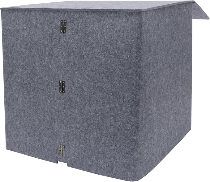 Desktop Soundproof Cover 31" H X 31" W X 31" L Recording Booth Portable Vocal Recording Booth with Double Sound Insulation Vocal Sound Absorbing Shield for Recording Studios, Offices（Black+Gray）