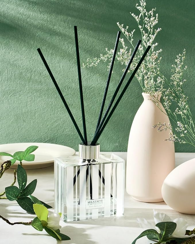 M&SENSE Reed Diffuser Set - 7.04oz Ocean Breeze Scent Diffusers with Sticks for Home, Oil Fragrance with Sticks, Shelf Decor for Bedroom Bathroom Office