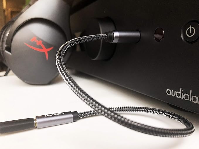 DUKABEL TopSeries 6.35mm (1/4 inch) to 3.5mm (1/8 inch) Headphone Jack Adapter, 1/8 (Female) to 1/4 (Male) Extension Cable, 3.5 to 6.35 Audio Cable for Mixer Guitar Piano Amplifier Speaker and More