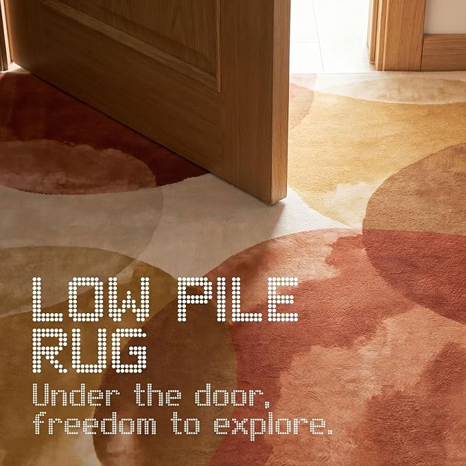 GraceSway 3x5 Area Rug, Modern Abstract Watercolor Rug in Rust Orange and Mustard Yellow, Faux Cashmere Ultra Soft Short Pile, Machine Washable, Non-Slip, for Living Room, Bedroom