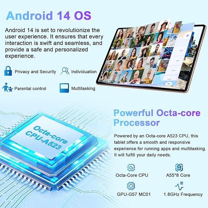 2025 Tablet, 10 Inch Android Tablet 20GB RAM+128GB ROM+1TB Expand, Octa-Core Android 14 Tablets with Keyboard, Mouse, HD IPS Touchscreen, 6000mAh, BT 5.0, WiFi 6, Widevine L1, Split Screen -Rose Red