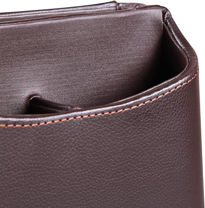 Arniche PU Leather Remote Control Holder,360 Degree Spinning Desk TV Remote Caddy,Desk Organizers and Accessories,for Controller,Media,Mail,Calculator,Mobile Phone,Pen Storage Holder(Brown Lychee)