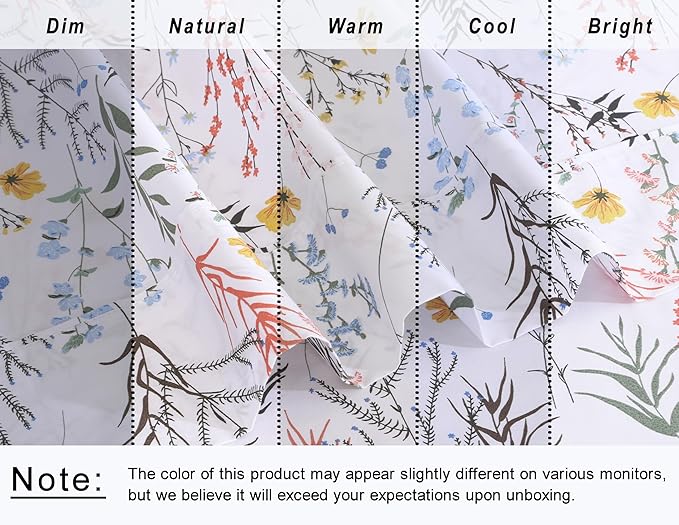RUVANTI 100% Cotton Split King Sheets Sets for Adjustable Bed, 5 PCs, Soft & Breathable Percale Weave Bedding, Deep Pocket 16", Hotel Standard, Crisp Cool Feel & Durable, Floral Sheet, Aroma