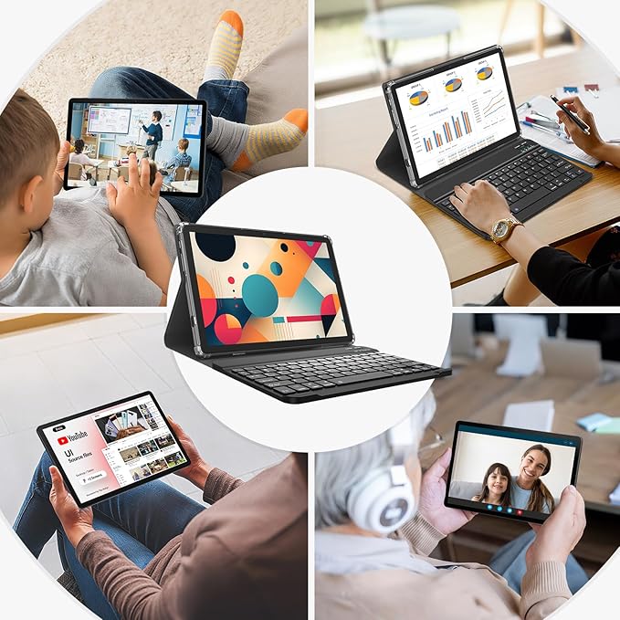 SUNTUNG Tablet, 2026 Latest 11 inch Android 15 Tablet, 5G WiFi+Cellular, MTK8786 Octa-Core, 16GB 128GB 1TB Expansion, 4G LTE Tableta, 21MP Camera, Gemini AI 2.0, Tablets with Keyboard, Mouse, Case