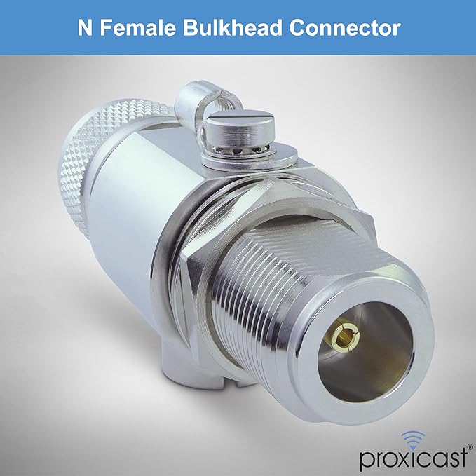 Proxicast Coaxial Lightning Arrester for 0 to 6 GHz (N-Male/N-Female) - Pro-Grade 230V Antenna Lightning Protector for 4G, LTE, 5G, Wi-Fi, 900MHz, Helium, LoRa and Other Outside Antennas (ANT-212-002)