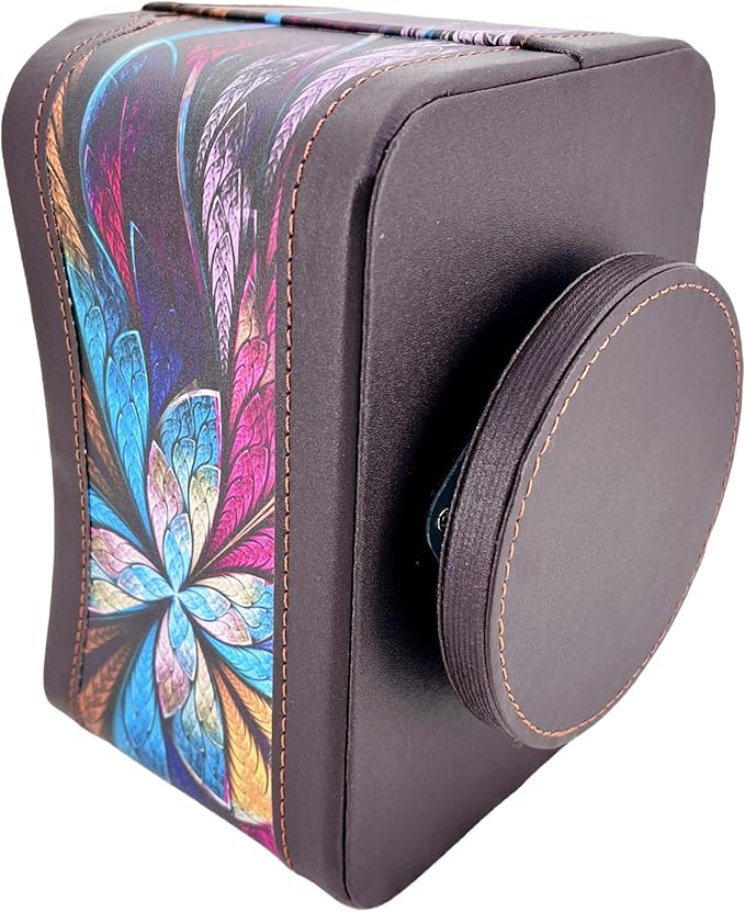 Arniche PU Leather Remote Control Holder,360 Degree Spinning Desk TV Remote Caddy,Desk Organizers and Accessories,for Controller,Media,Mail,Calculator,Mobile Phone,Pen Storage Holder(Pansy)