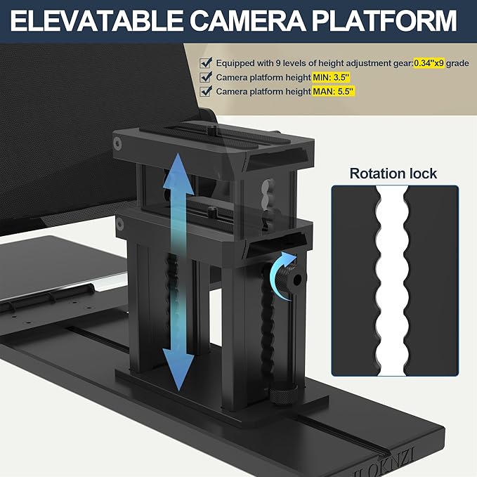 20-Inch HD Wide-Angle Teleprompter, Manually Adjustable Height, Compatible with Multiple Devices, Includes Remote Control & Free Teleprompter App