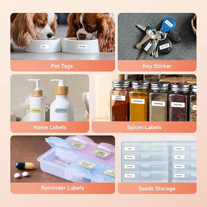 NIIMBOT Label Maker Machine D11 Label Printer Portable Wireless Connection Multiple Templates Available for Phone Easy to Use Office Home Organization USB Rechargeable