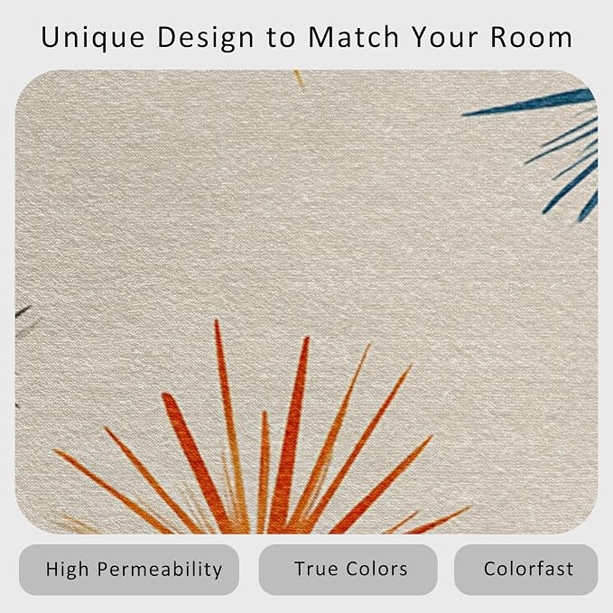 Mid Century Modern Rug 4x6 Starburst Atomic Retro 60s 70s Pattern Area Rugs for Living Room, Bedroom, Mid Century Modern Home Decor Accessories Indoor Carpet, Non Slip & Machine Washable